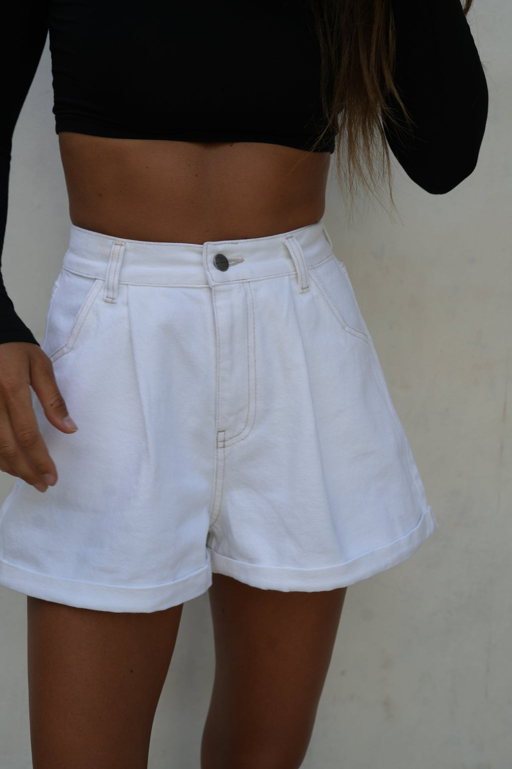 SZORTY VISO RIB WHITE LECOLLET