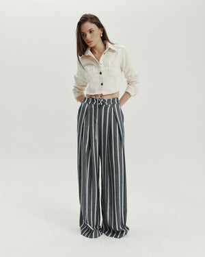 NORIE BELT LINEN STRIPES LECOLLET