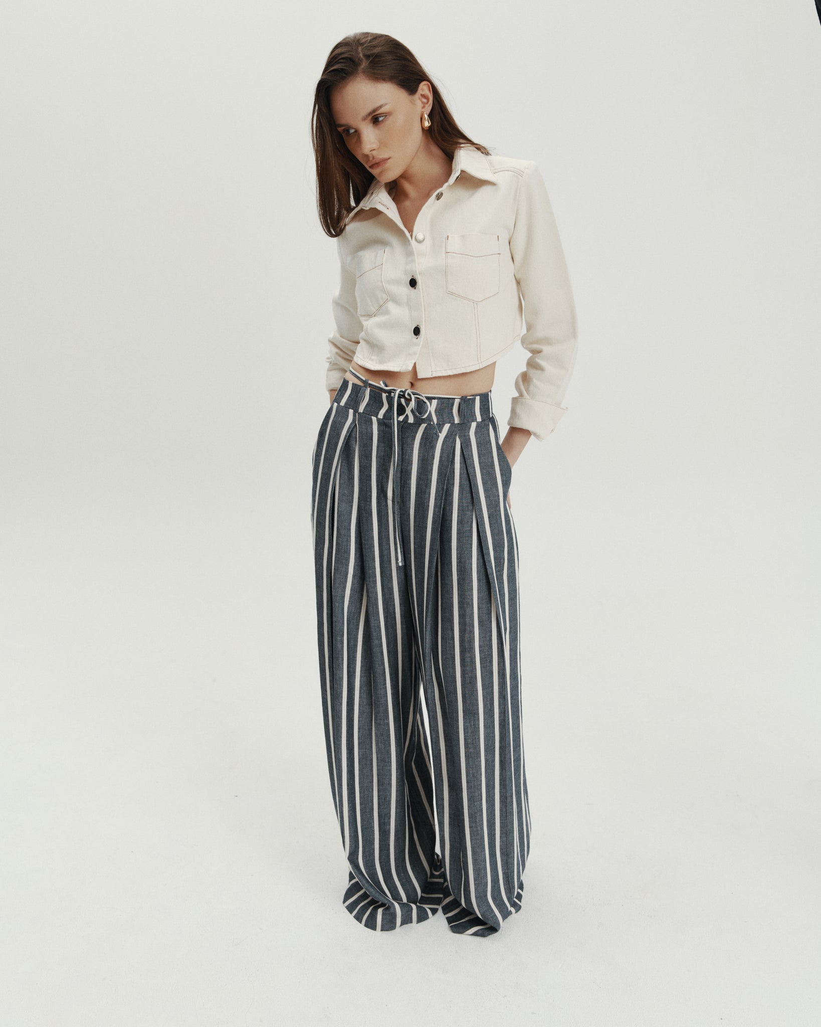 NORIE BELT LINEN STRIPES LECOLLET