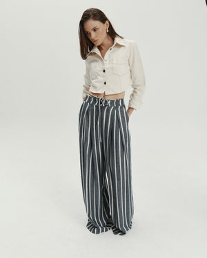 NORIE BELT LINEN STRIPES LECOLLET
