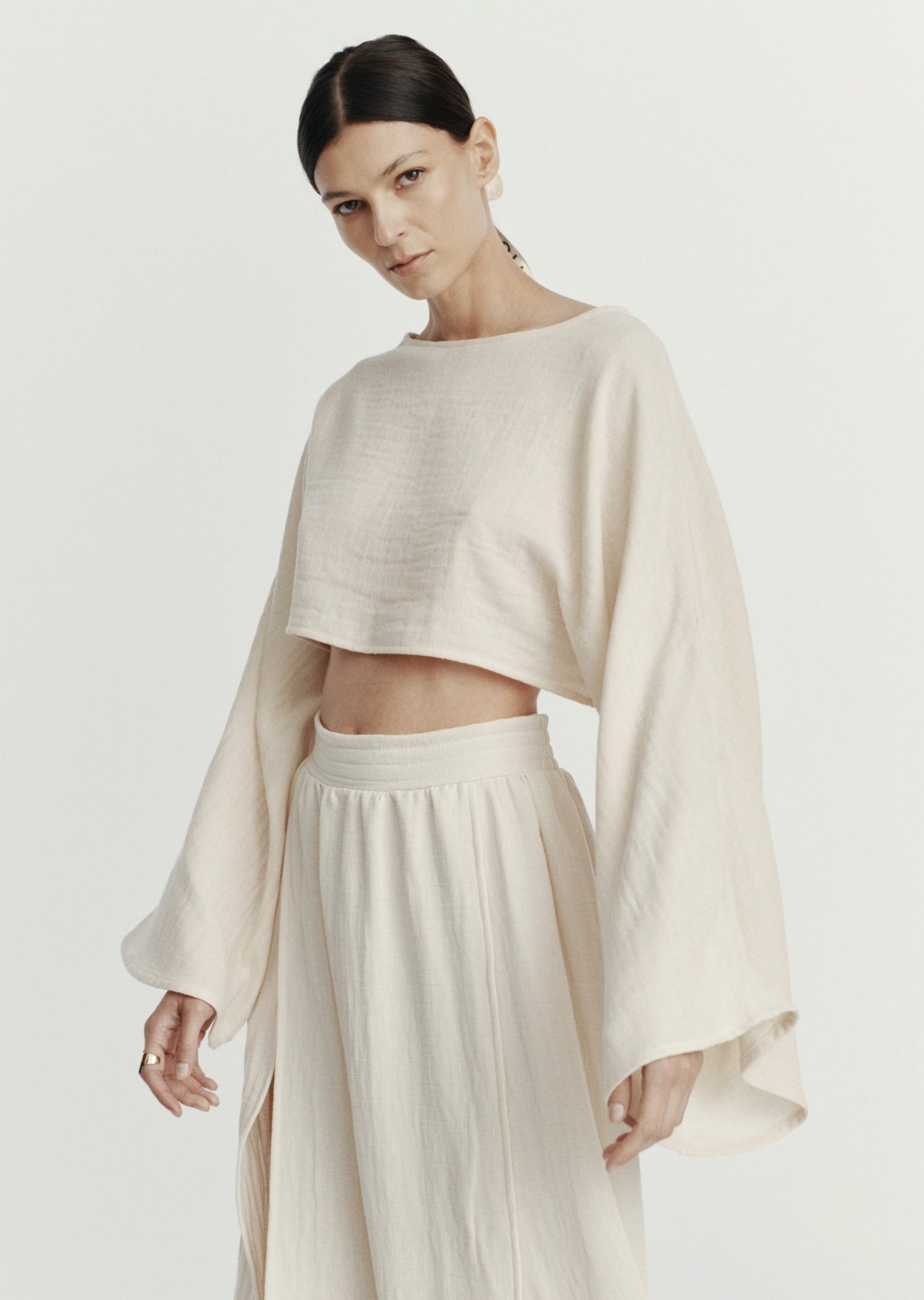 SARA TOP MUSLIN VINTAGE ECRU LECOLLET