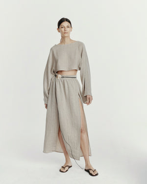 SARA SKIRT MUSLIN VINTAGE SAND LECOLLET