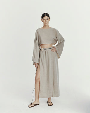 SARA SKIRT MUSLIN VINTAGE SAND LECOLLET