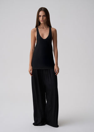 TOP SONIA SATIN BLACK LECOLLET