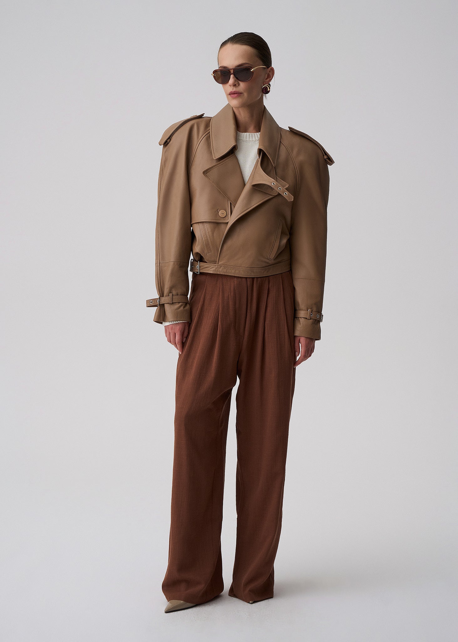 SPODNIE DAVIS ELASTIC BROWN LECOLLET