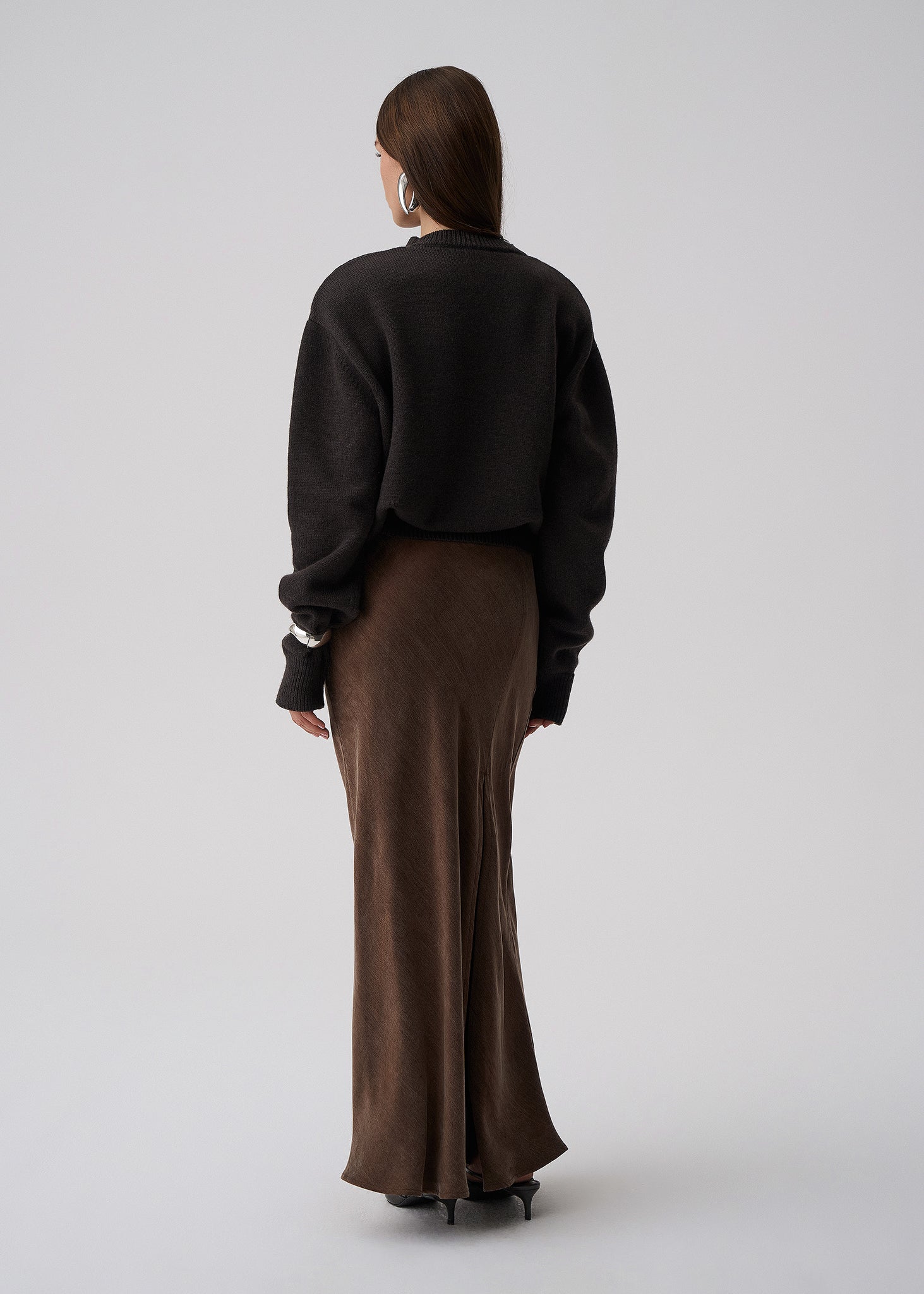SPÓDNICA ALBANA NEW LONG BROWN LECOLLET