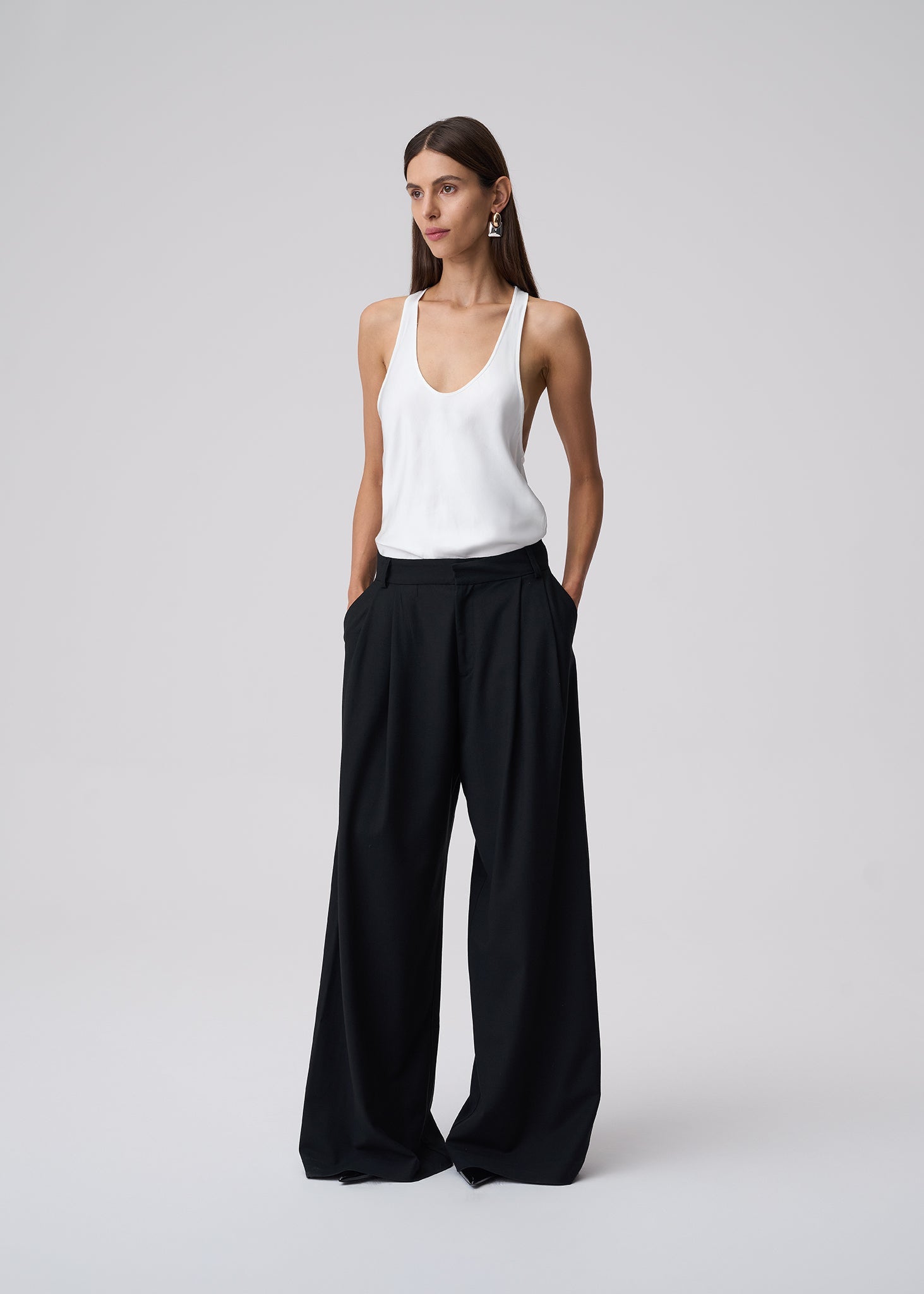 TOP SONIA SATIN OFF WHITE