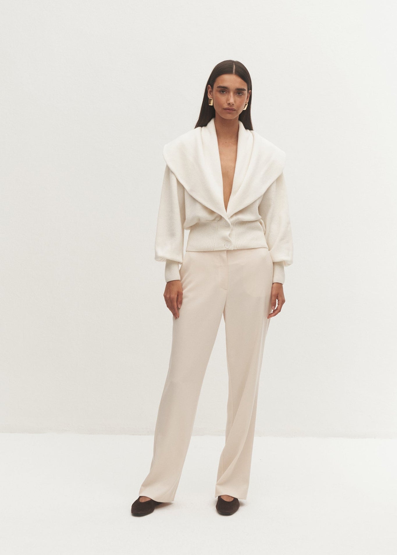 SPODNIE SUZANNE ECRU LECOLLET