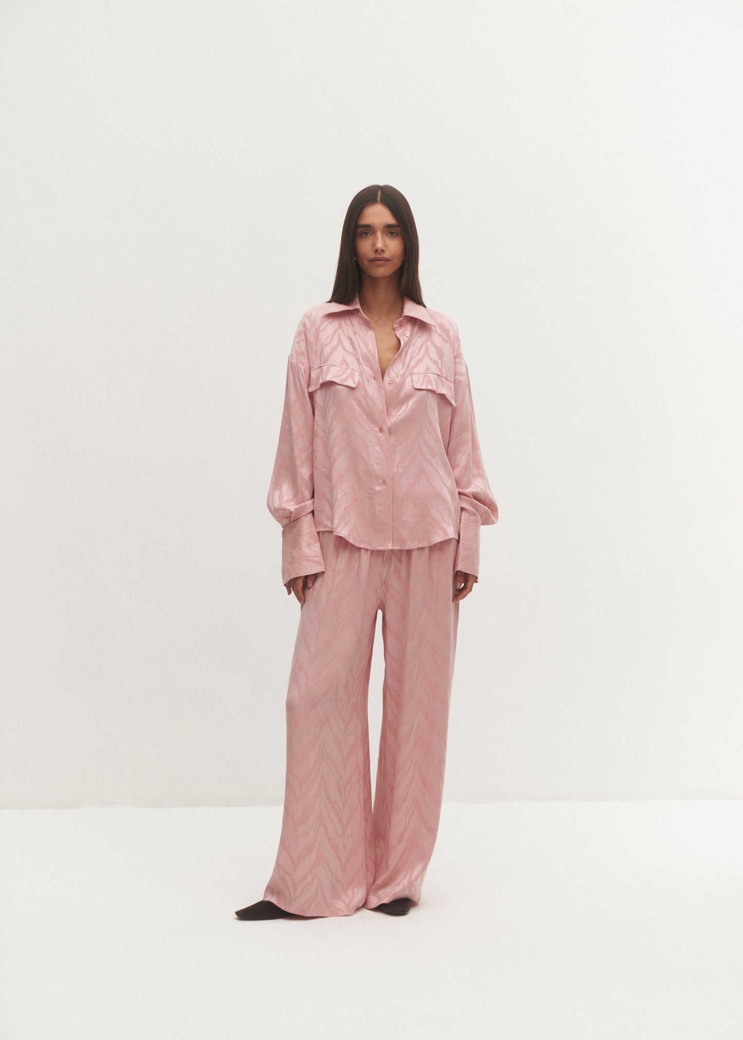 SPODNIE CARLA PINK WOOD LECOLLET