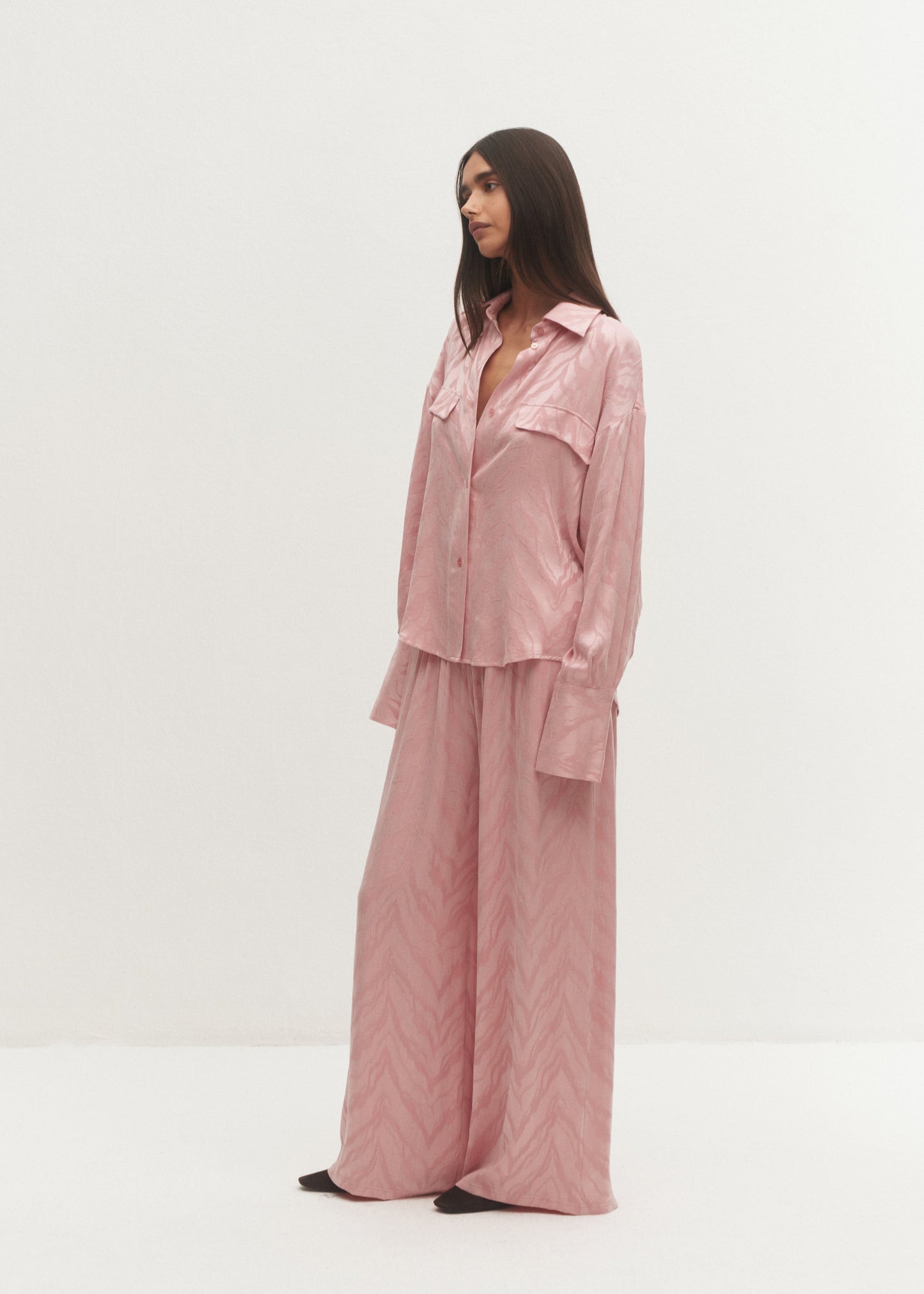 SPODNIE CARLA PINK WOOD LECOLLET