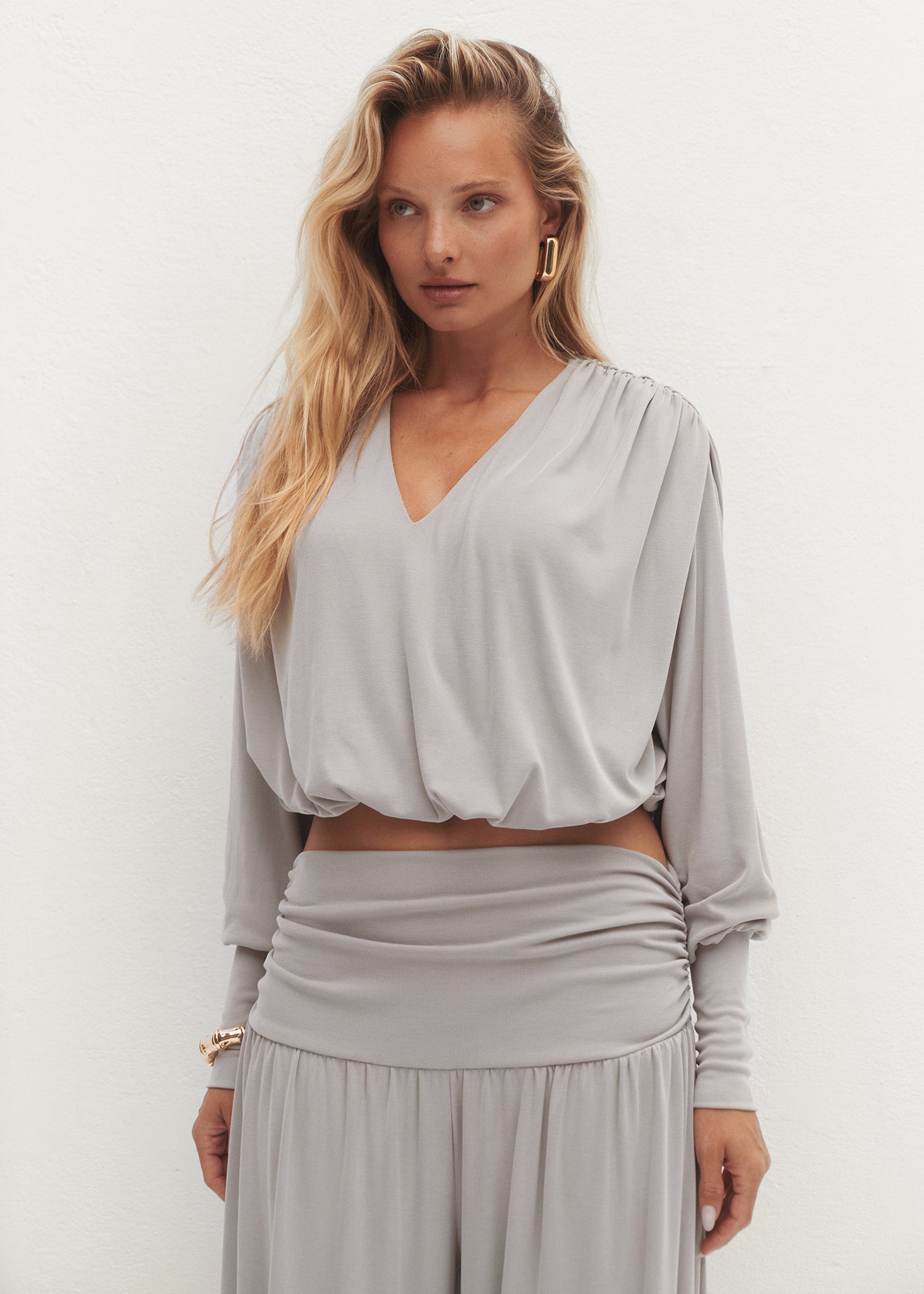 BLUZKA SOLANGE LIGHT GREY LECOLLET