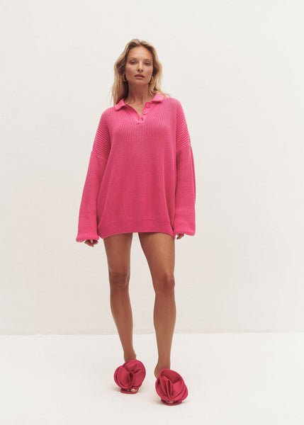 ZURI PINK POLO SWEATER – LECOLLET