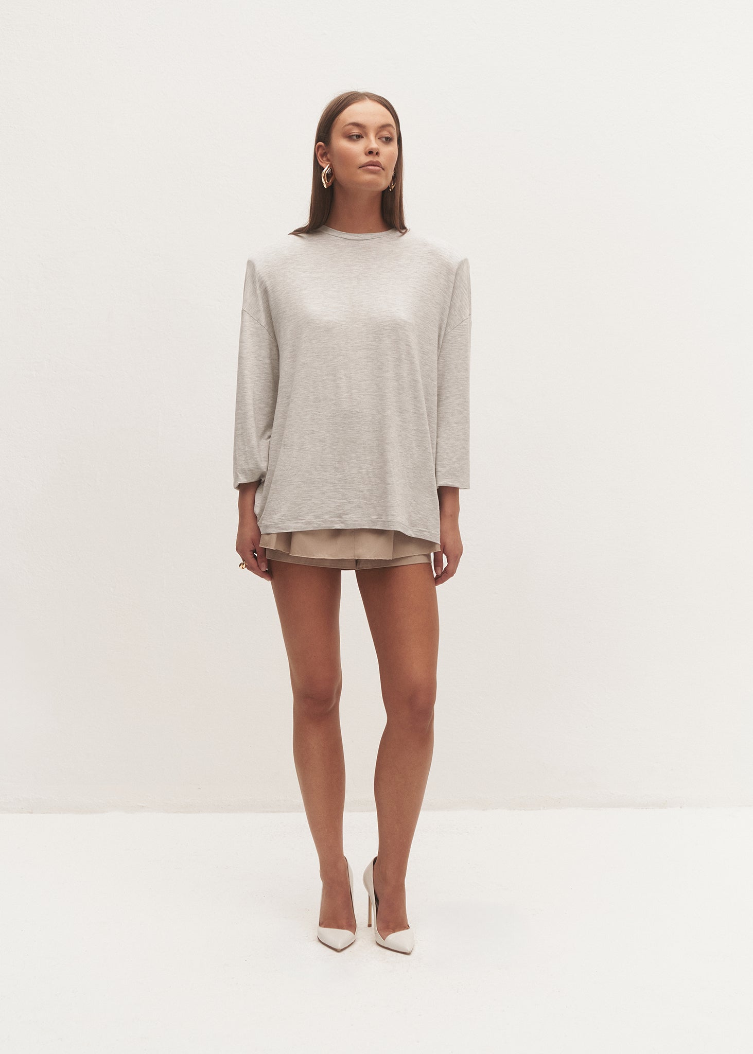 LONGSLEEVE ELYS GREY MELANGE LECOLLET