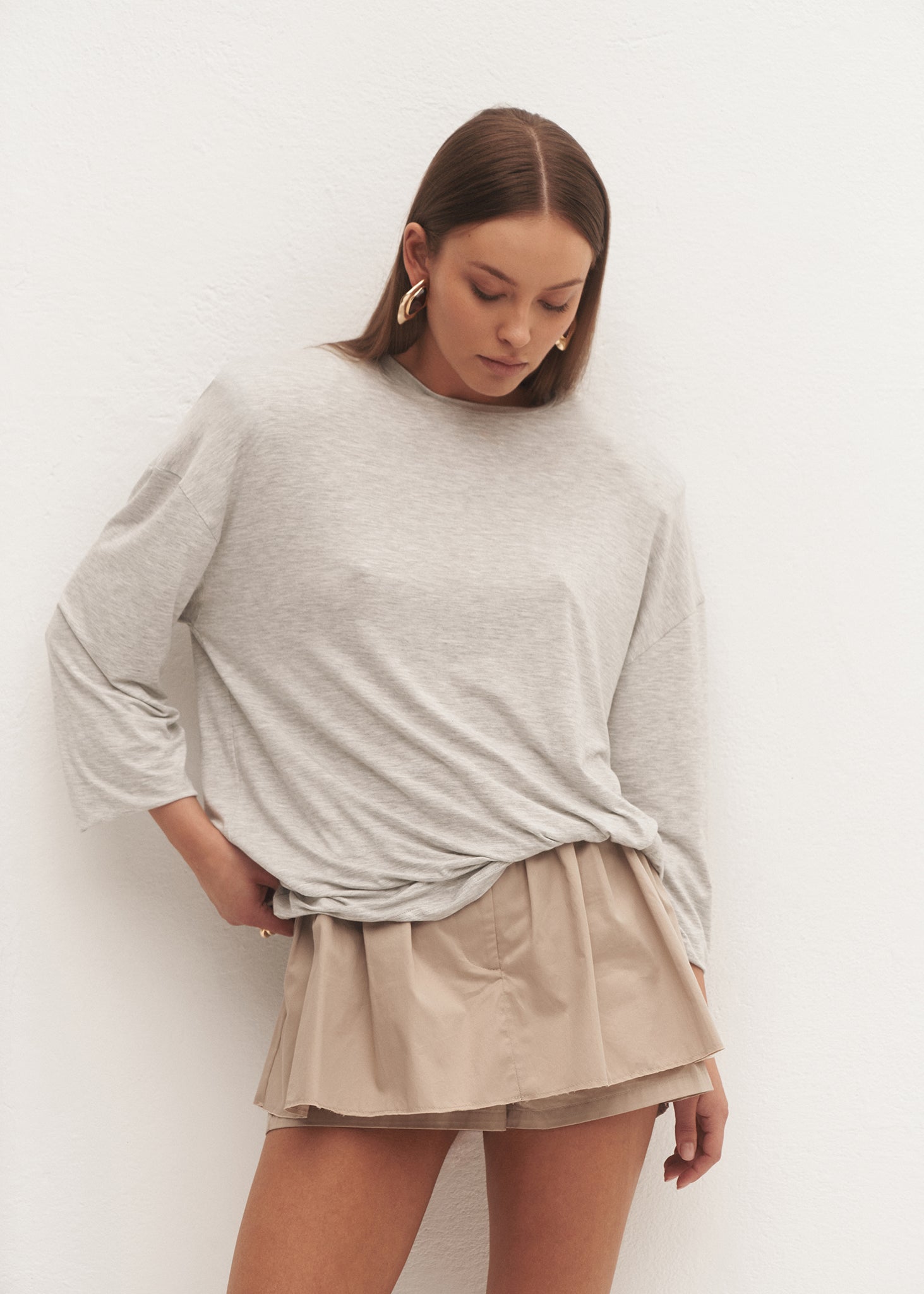 LONGSLEEVE ELYS GREY MELANGE LECOLLET