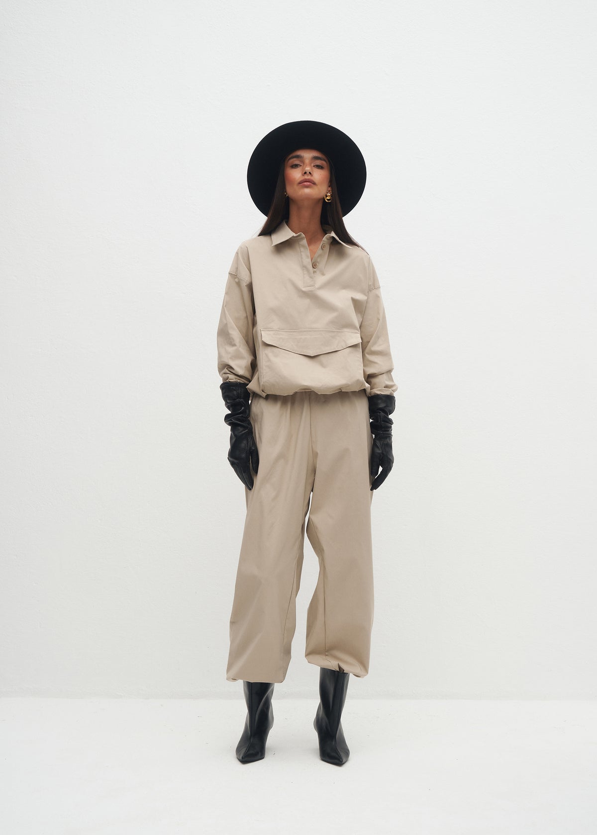 BASTI BALLOON BEIGE TROUSERS