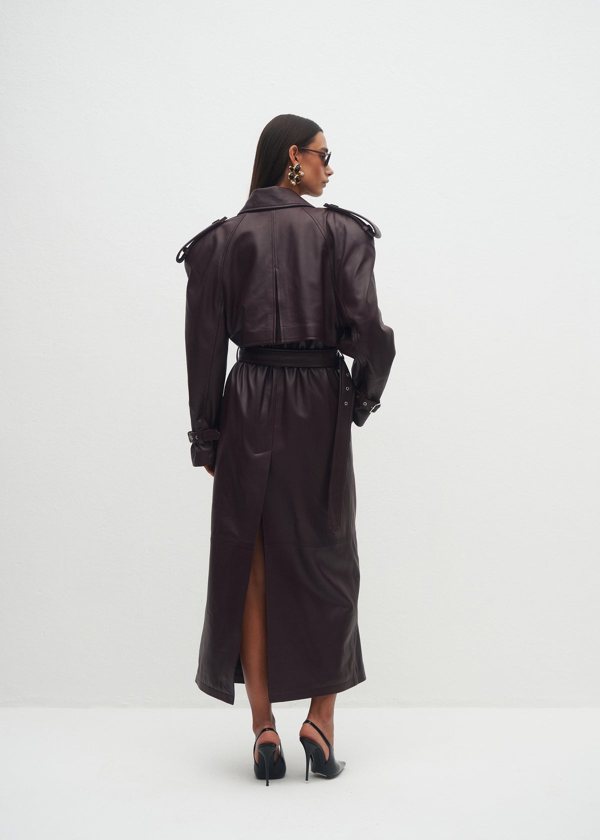 SALERNO LEATHER PLUM COAT