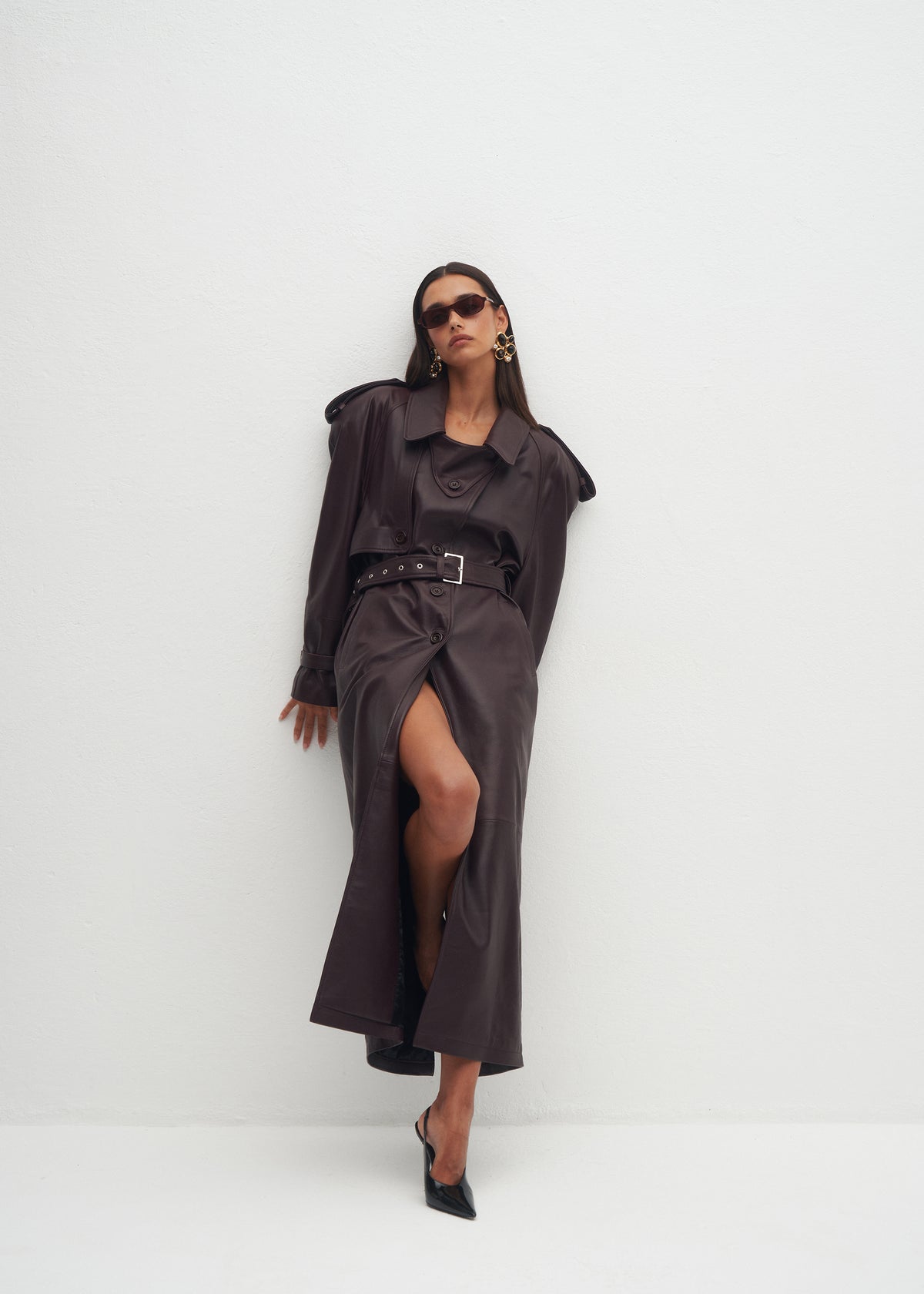 SALERNO LEATHER PLUM COAT
