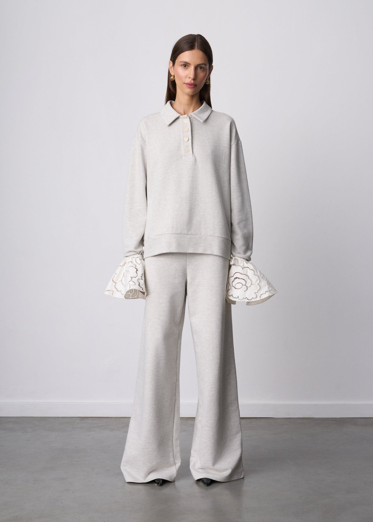 BLUZA ALINA GREY MELANGE LECOLLET