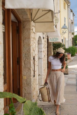 NISHA PLEATS CHAMPAGNE LECOLLET