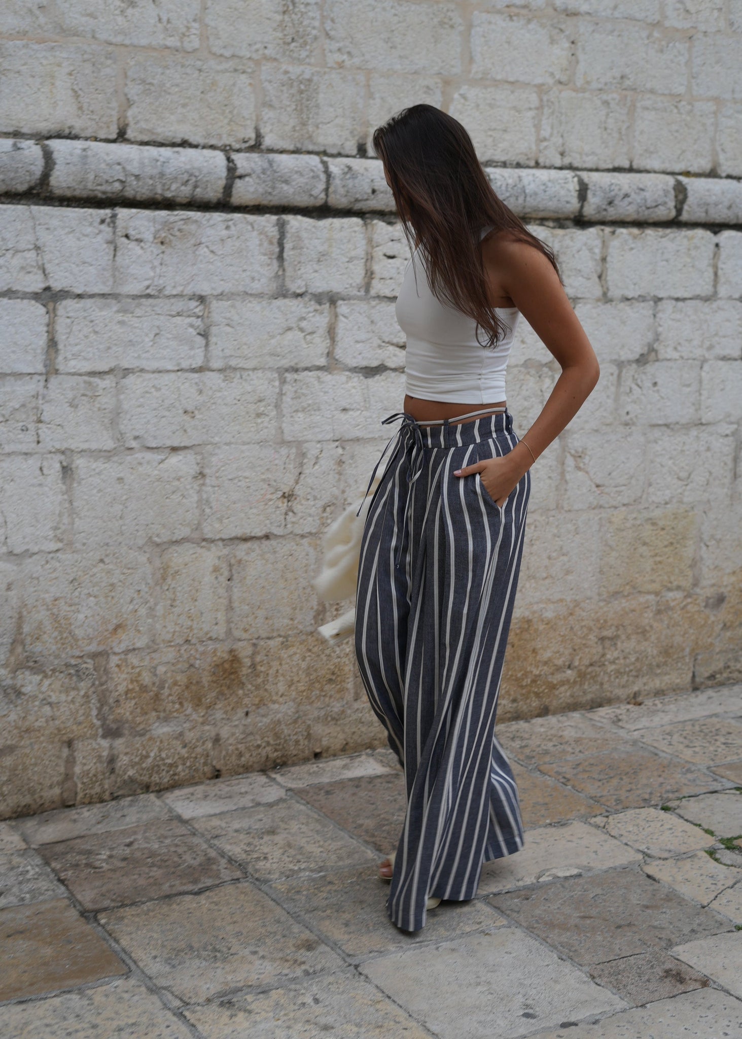 NORIE BELT LINEN STRIPES LECOLLET