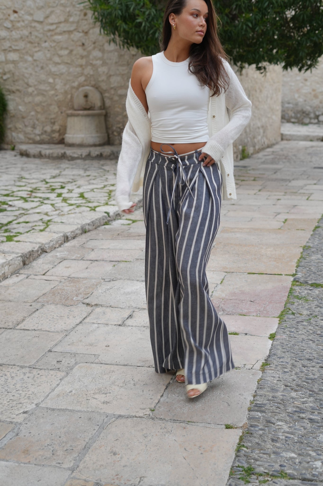 NORIE BELT LINEN STRIPES LECOLLET