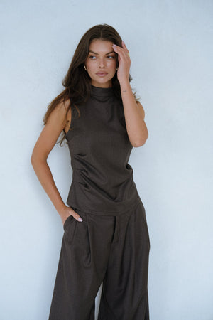 TOP TIFFANY WOOL GREY LECOLLET