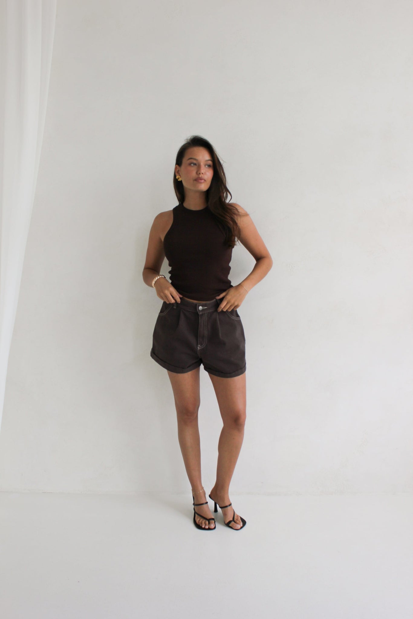 SZORTY VISO RIB BROWN LECOLLET