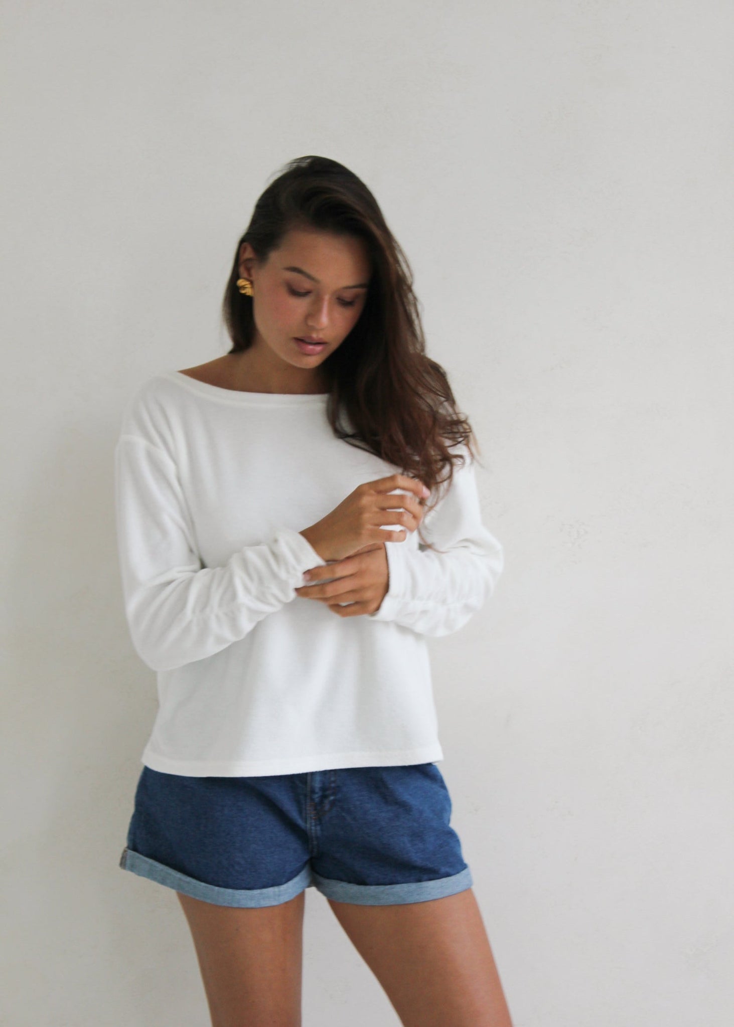 LONGSLEEVE MOLLY SHORT TERRY WHITE LECOLLET