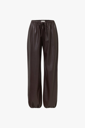 31.08 SPODNIE RONI FAUX LEATHER BROWN LECOLLET