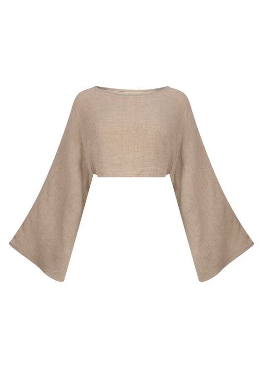 SARA TOP MUSLIN VINTAGE SAND LECOLLET