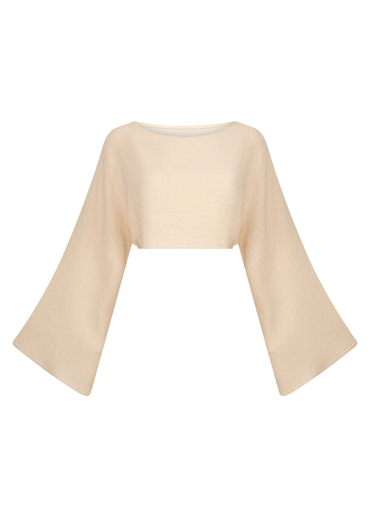 SARA TOP MUSLIN VINTAGE ECRU LECOLLET