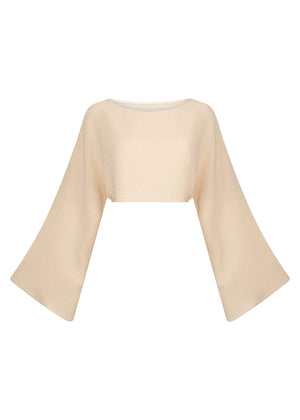 SARA TOP MUSLIN VINTAGE ECRU LECOLLET