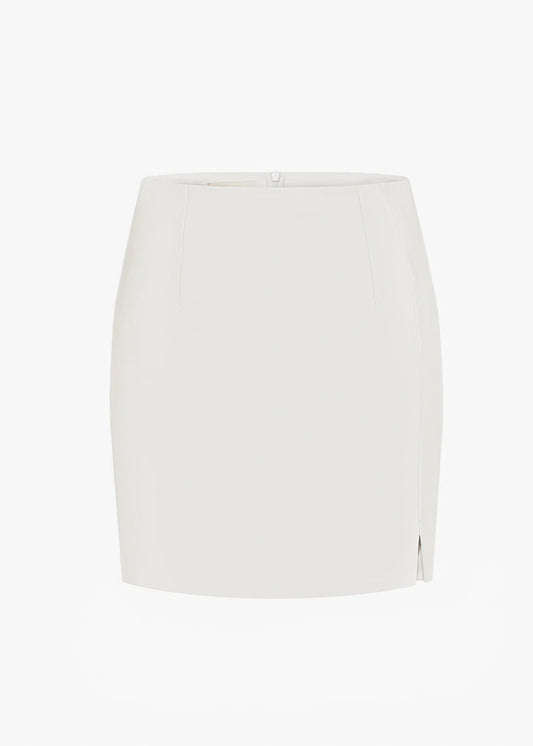 SPÓDNICA OZI FAUX LEATHER WHITE LECOLLET