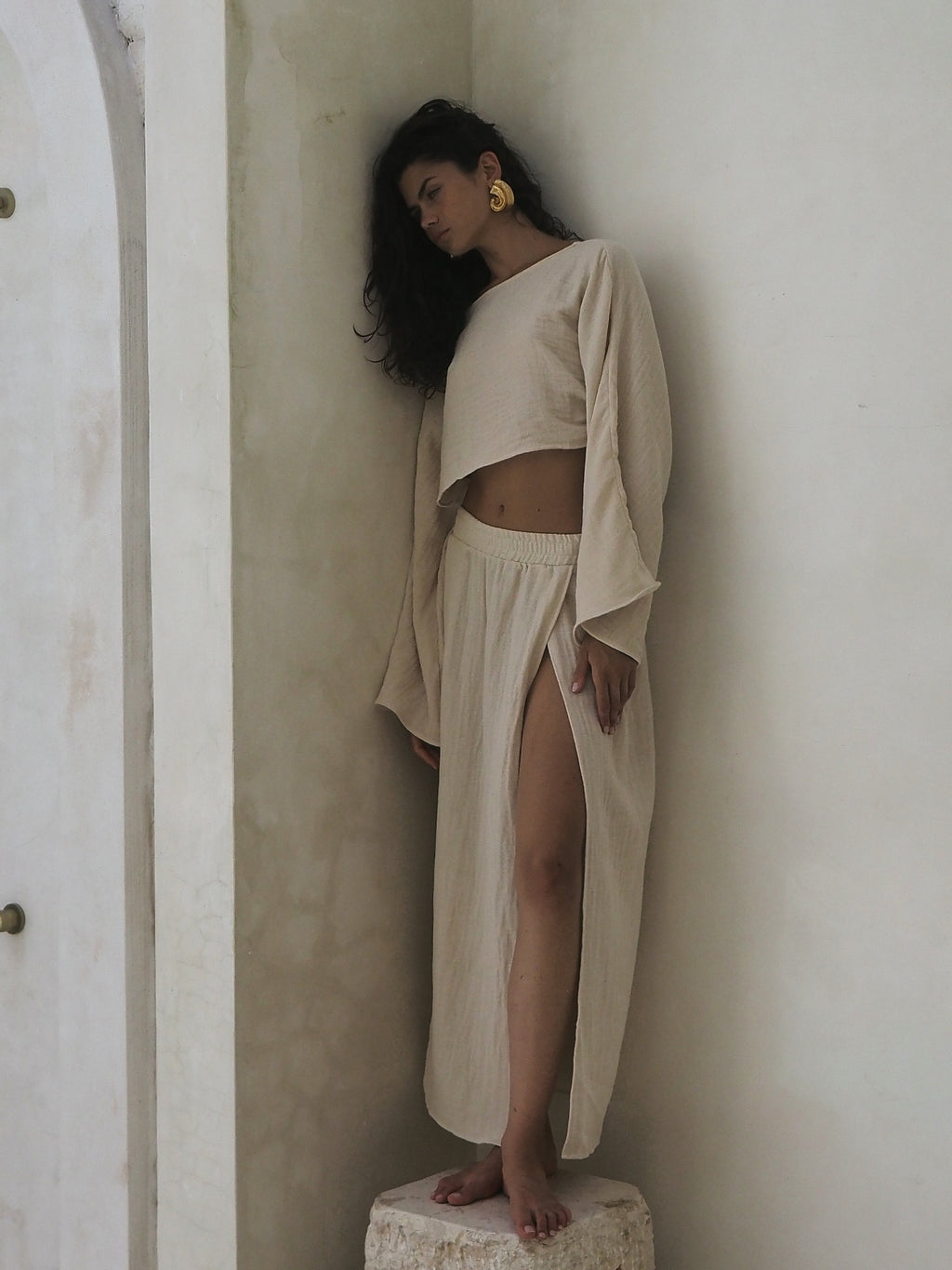 SARA SKIRT MUSLIN VINTAGE SAND LECOLLET