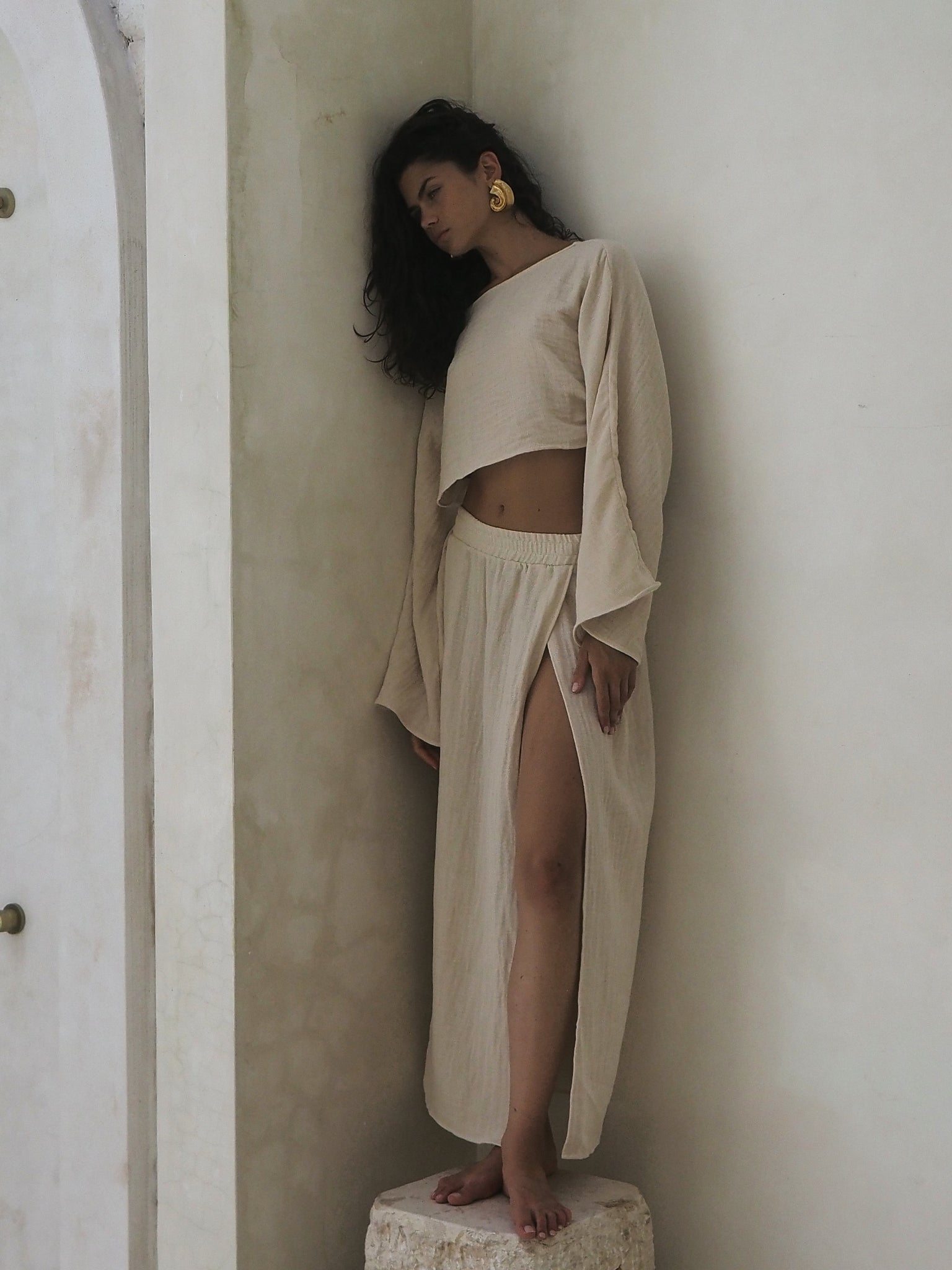 SARA SKIRT MUSLIN VINTAGE SAND LECOLLET
