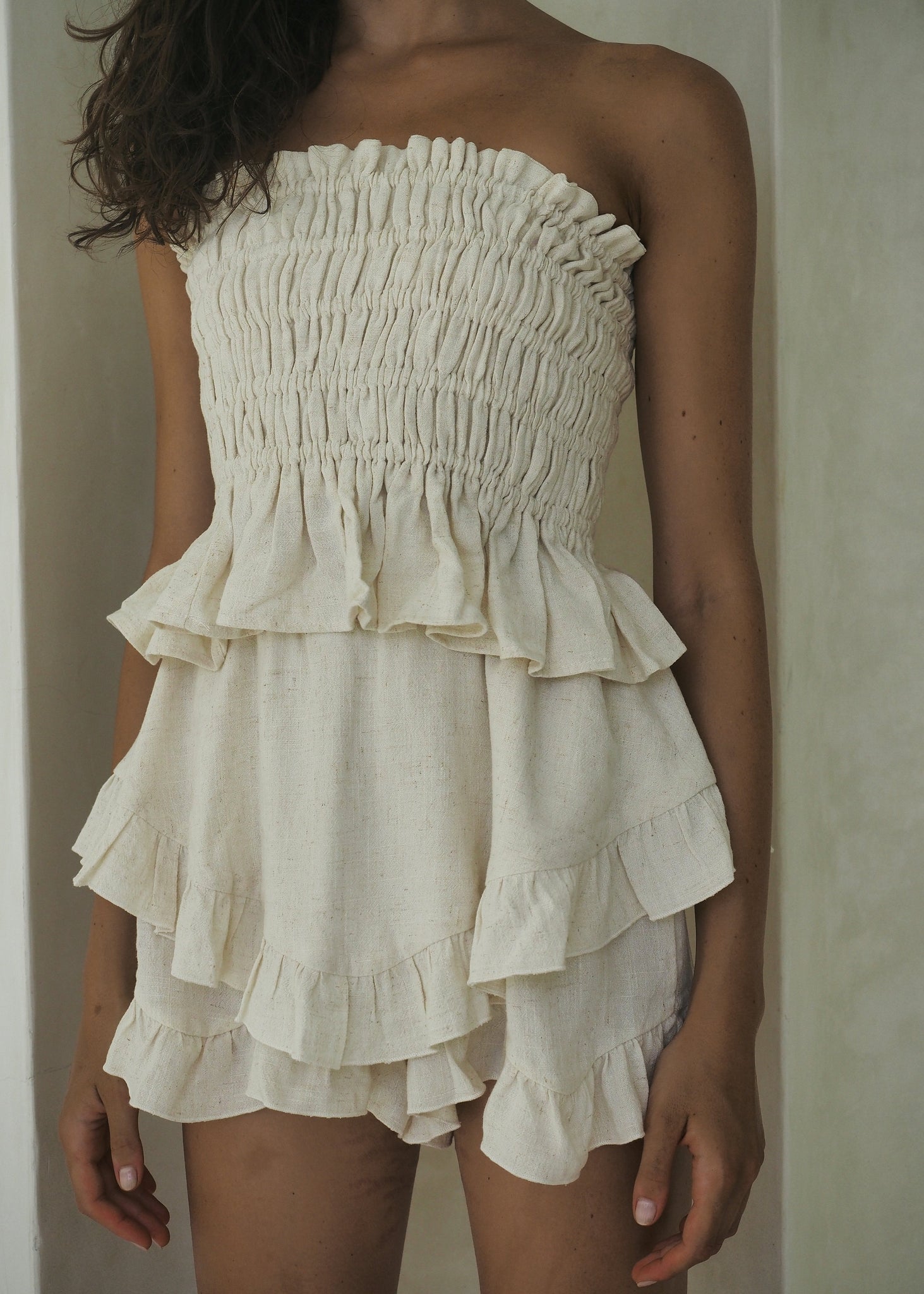 AIDA TOP LINEN NATURAL LECOLLET