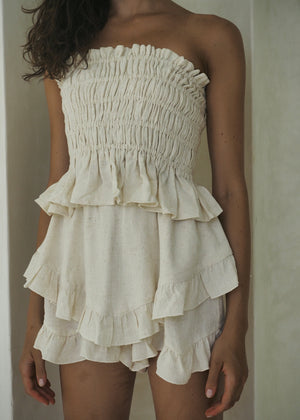 AIDA TOP LINEN NATURAL LECOLLET