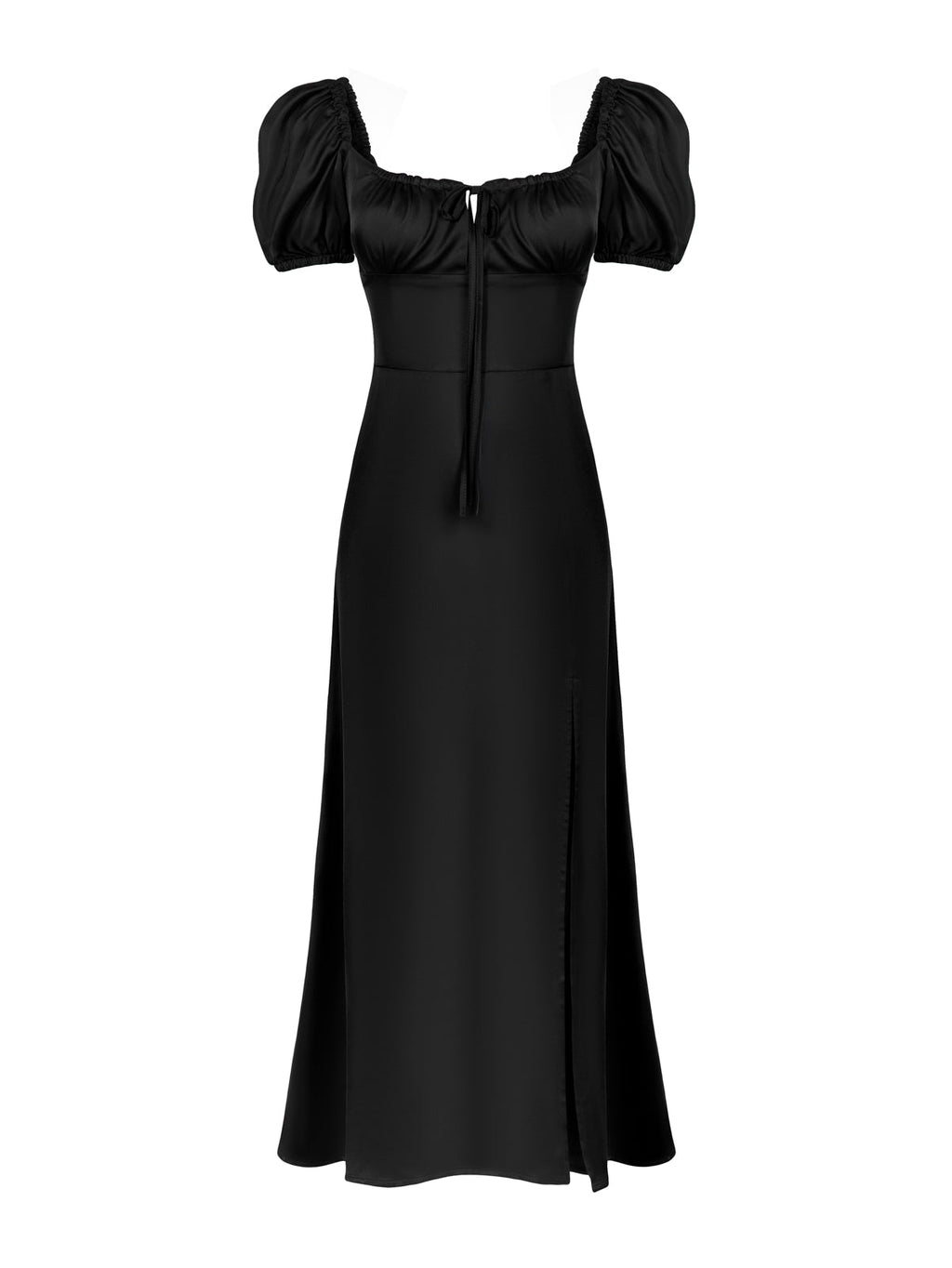 SUKIENKA JULITA ROMANTIC BLACK SATIN LECOLLET