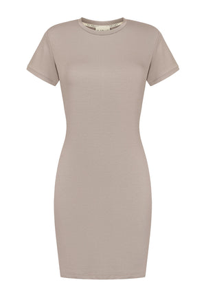 SLIM MINI DRESS MOKKA LECOLLET