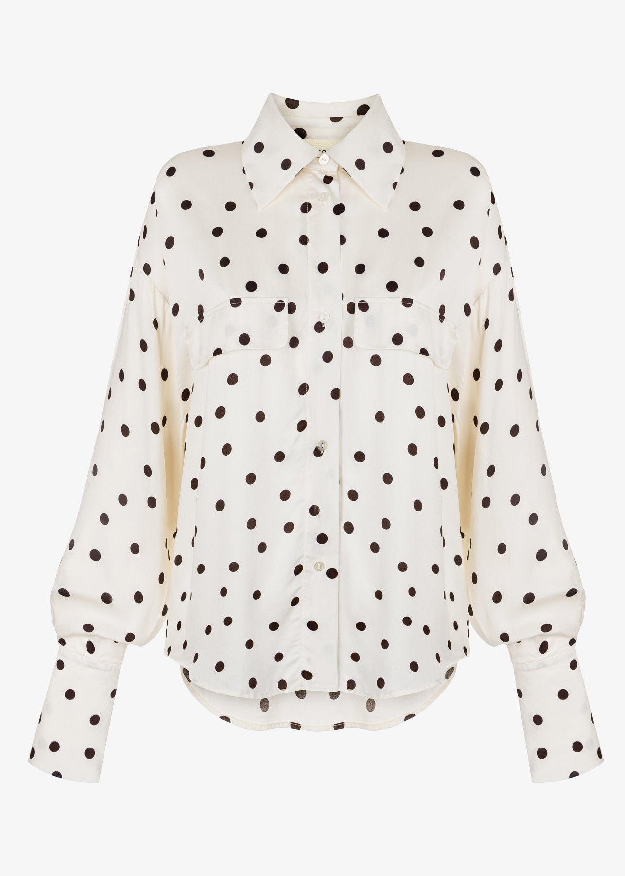 MARIA BROWN DOT SHIRT