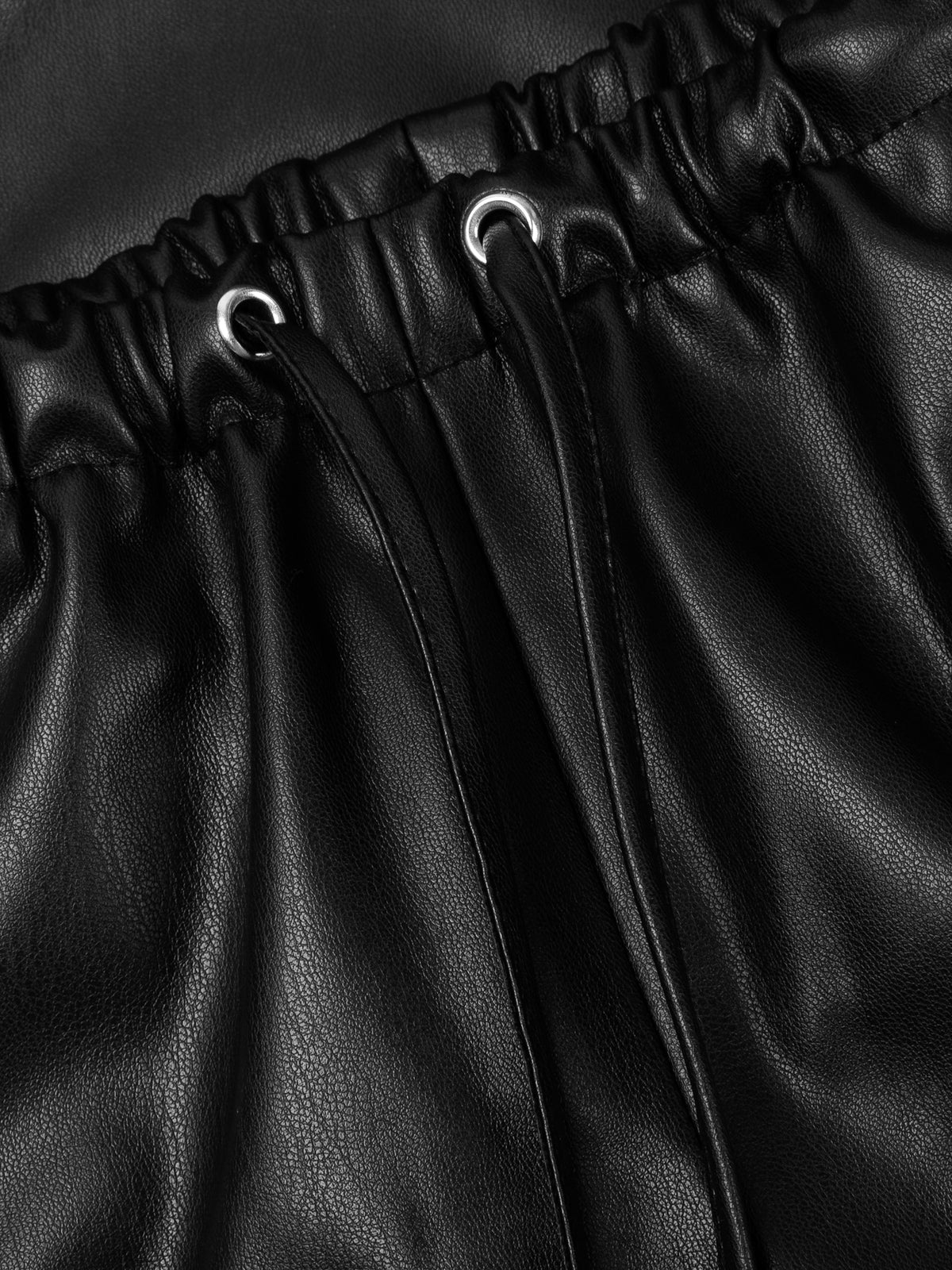 SPODNIE RONI FAUX LEATHER BLACK