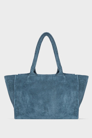 BIG BAG DUSTY BLUE SUEDE LECOLLET