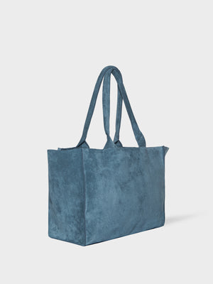 BIG BAG DUSTY BLUE SUEDE LECOLLET