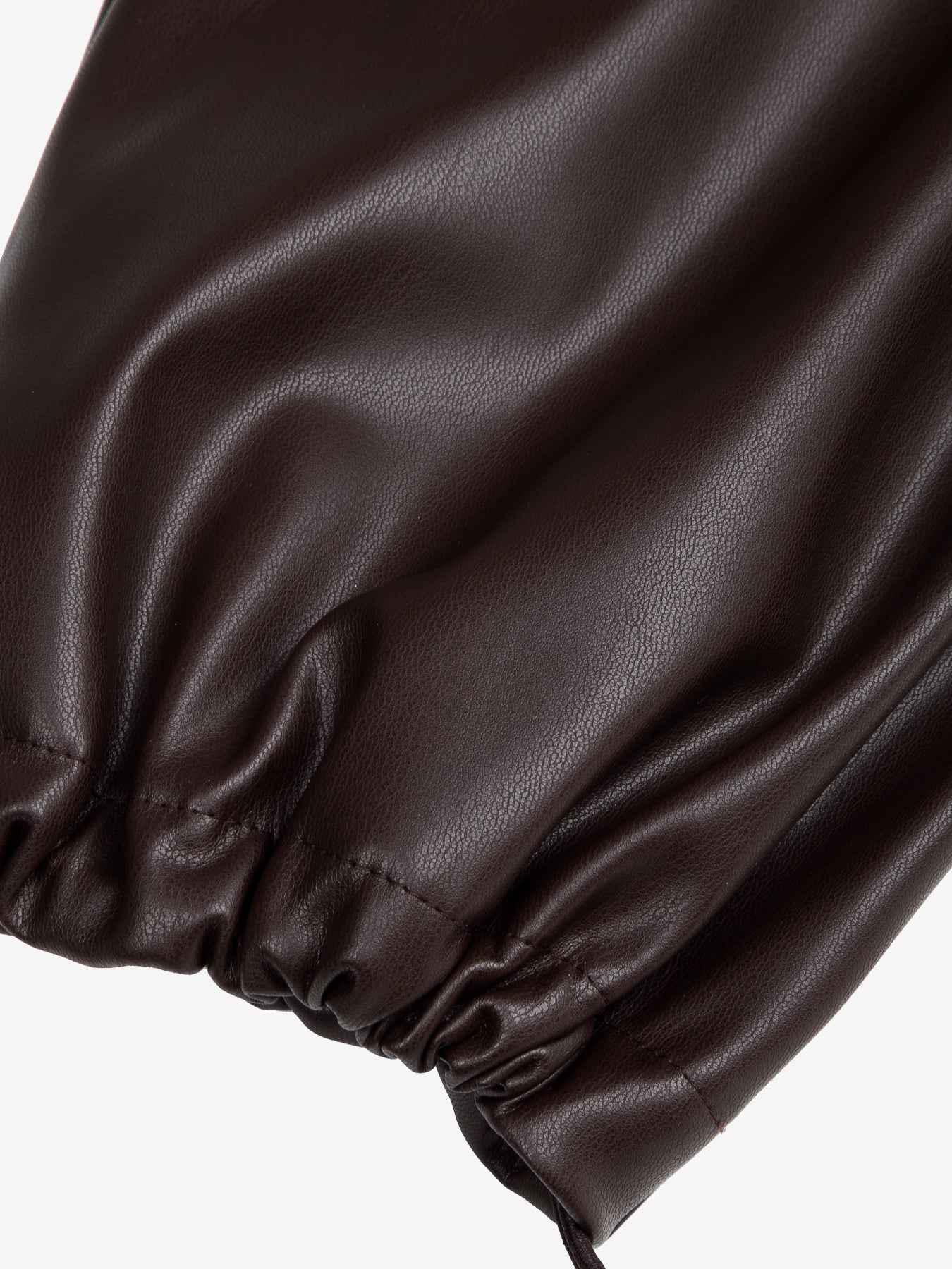 SPODNIE RONI FAUX LEATHER BROWN LECOLLET