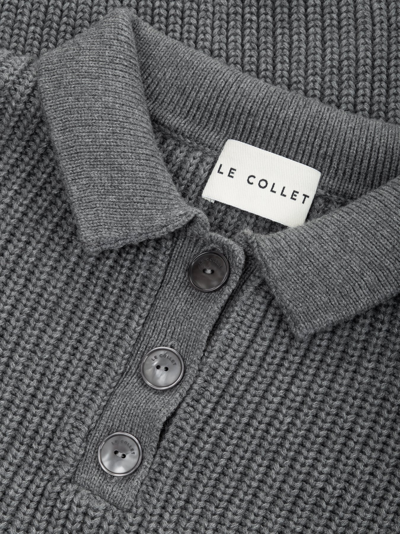 SWETER POLO ZURI GREY MELANGE LECOLLET