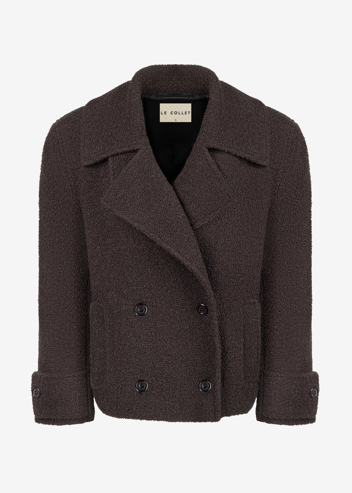 KURTKA IRMIN WOOL BOUCLE BROWN