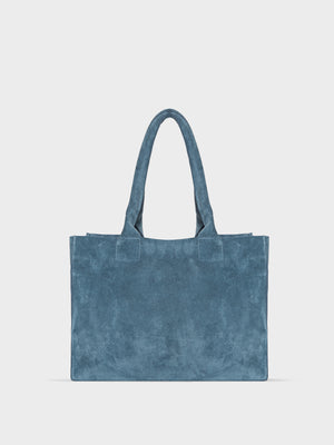 BIG BAG DUSTY BLUE SUEDE LECOLLET