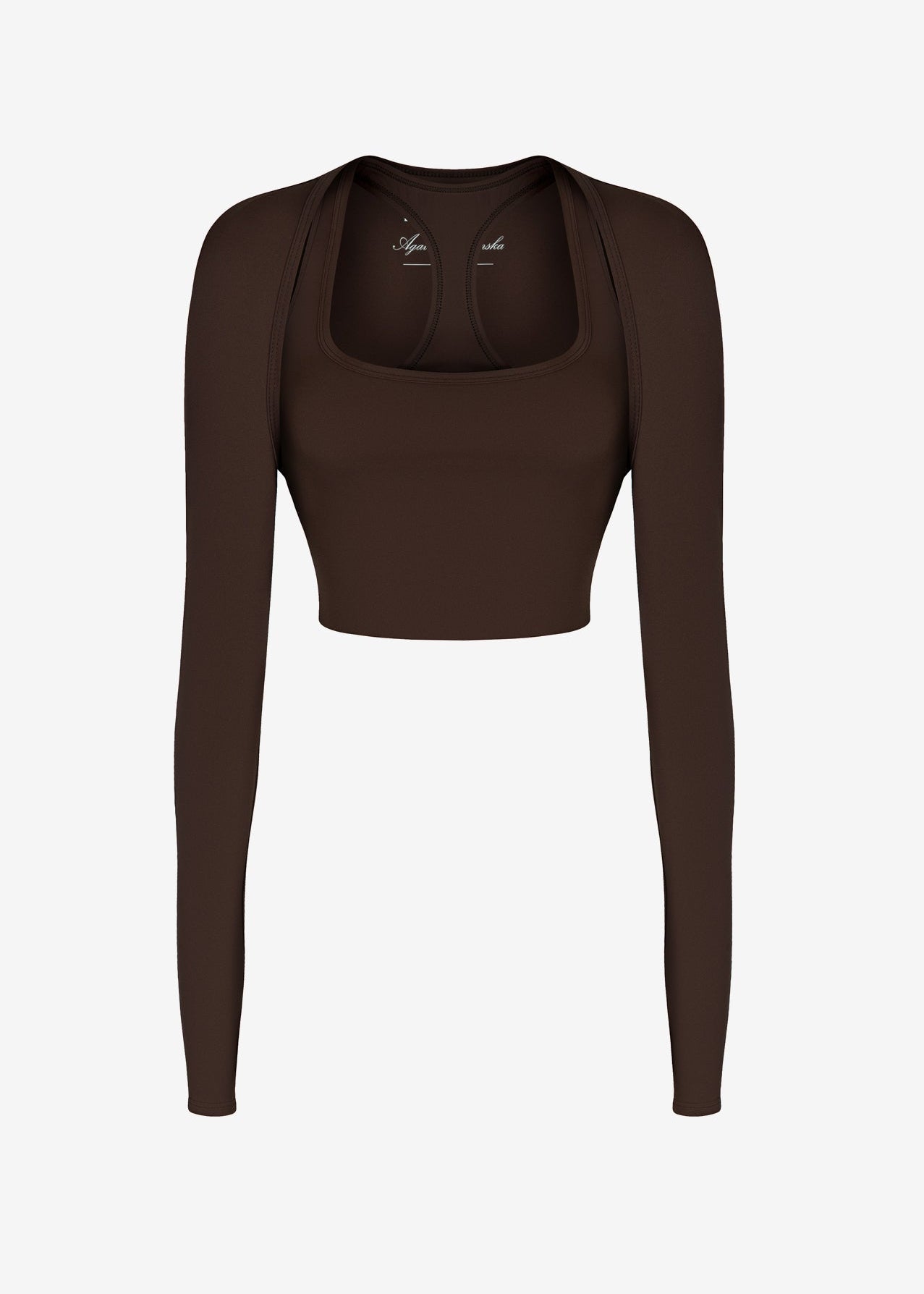 SPORTOWY TOP Z RĘKAWKAMI FLOW BROWN